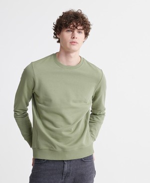 Superdry Organic Cotton Standard Label Crew Férfi Pulóver Zöld | XTLPH7160